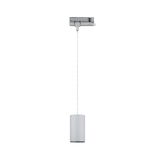 Modern white metal cylinder pendant light with transparent cable for indoor lighting
