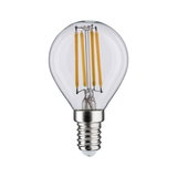 Small LED filament bulb with clear glass and E14 base for energy-efficient lighting solutions