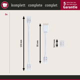 Weißes LED-Verbindungskabel Set mit 133 mm und 95 mm Länge, 5 Jahre Garantie, LED Zubehör