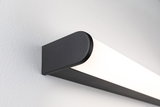 Black LED wall light with white plastic diffuser for modern indoor lighting solutions