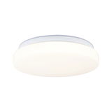Round ceiling light in white plastic with warm white LED light for living spaces