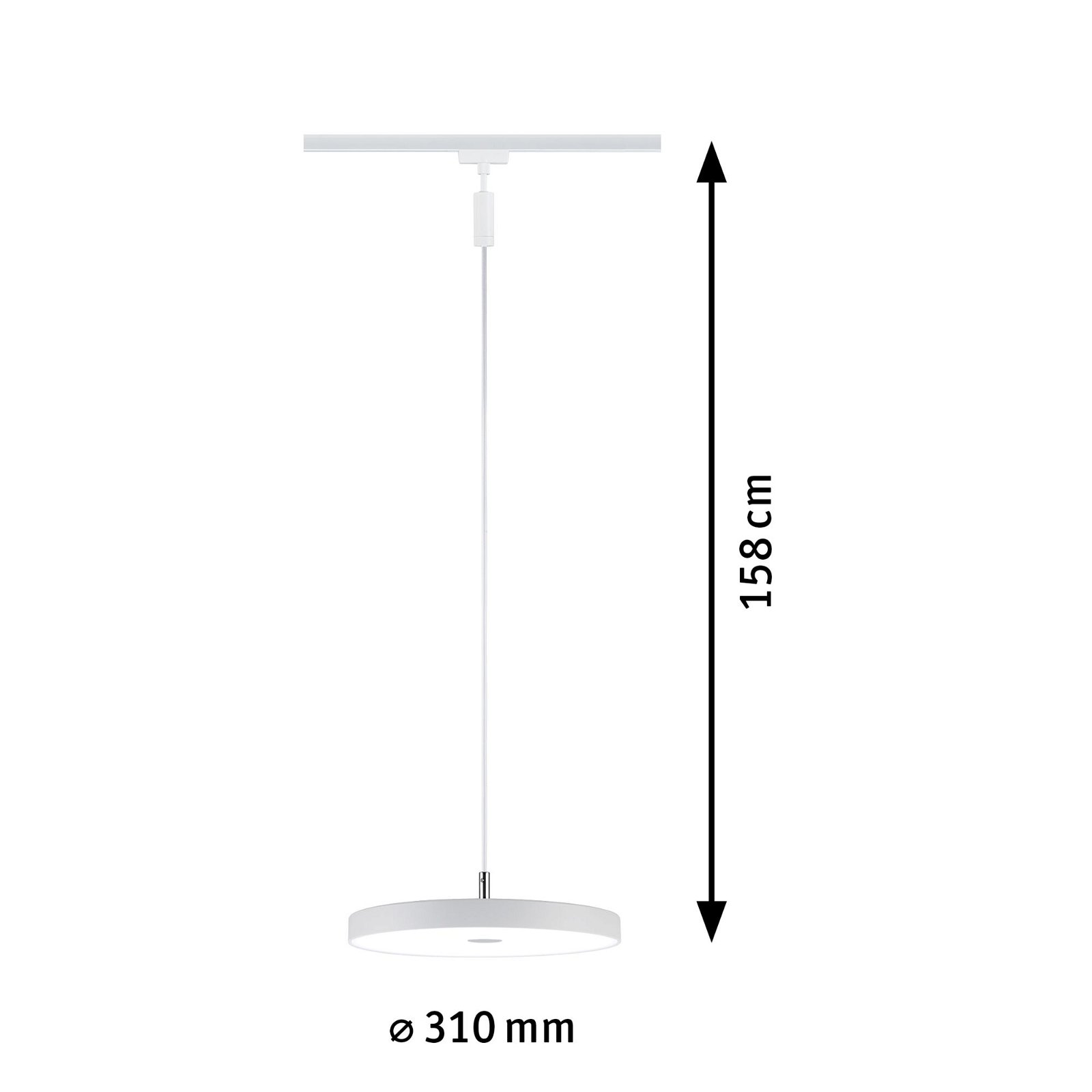 URail Suspension LED 3-Step-Dim Hildor 850lm 15W 4000K gradable 230V Blanc