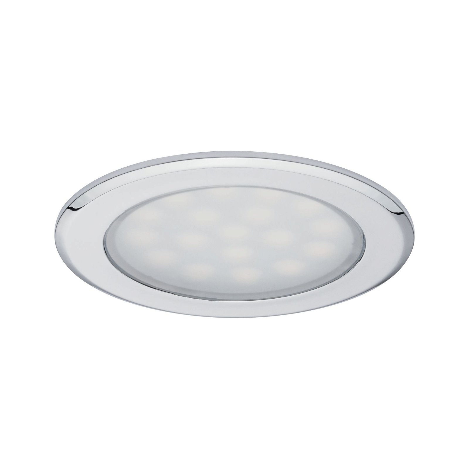 Éclairages encastrés LED pour meubles Armoire de toilette rond 65mm 2x2,5W 2x180lm 230/12V 3000K Chrome
