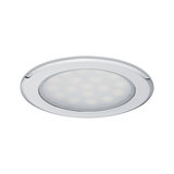 Round LED recessed spotlight with chrome metal frame and frosted diffuser for home lighting