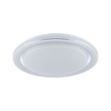 Round white LED ceiling light with starry sky effect made of plastic for living spaces