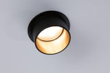 Plafonnier noir en métal avec lumière blanche chaude pour éclairage intérieur moderne