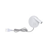 Spot mural LED blanc avec base ronde et câble flexible pour éclairage intérieur moderne