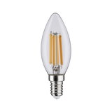 LED-Kerzenlampe mit klarer Glasabdeckung und silbernem Schraubsockel für energiesparende Beleuchtung
