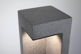 Modern grey granite outdoor lamp with integrated LED light for garden lighting