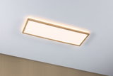 Plafonnier rectangulaire avec cadre en bois et LED blanc chaud pour un éclairage moderne