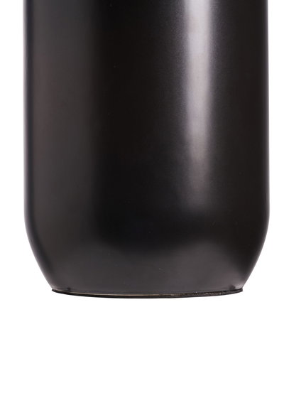 Black glossy metal housing with rounded bottom for modern lighting solutions and fixtures