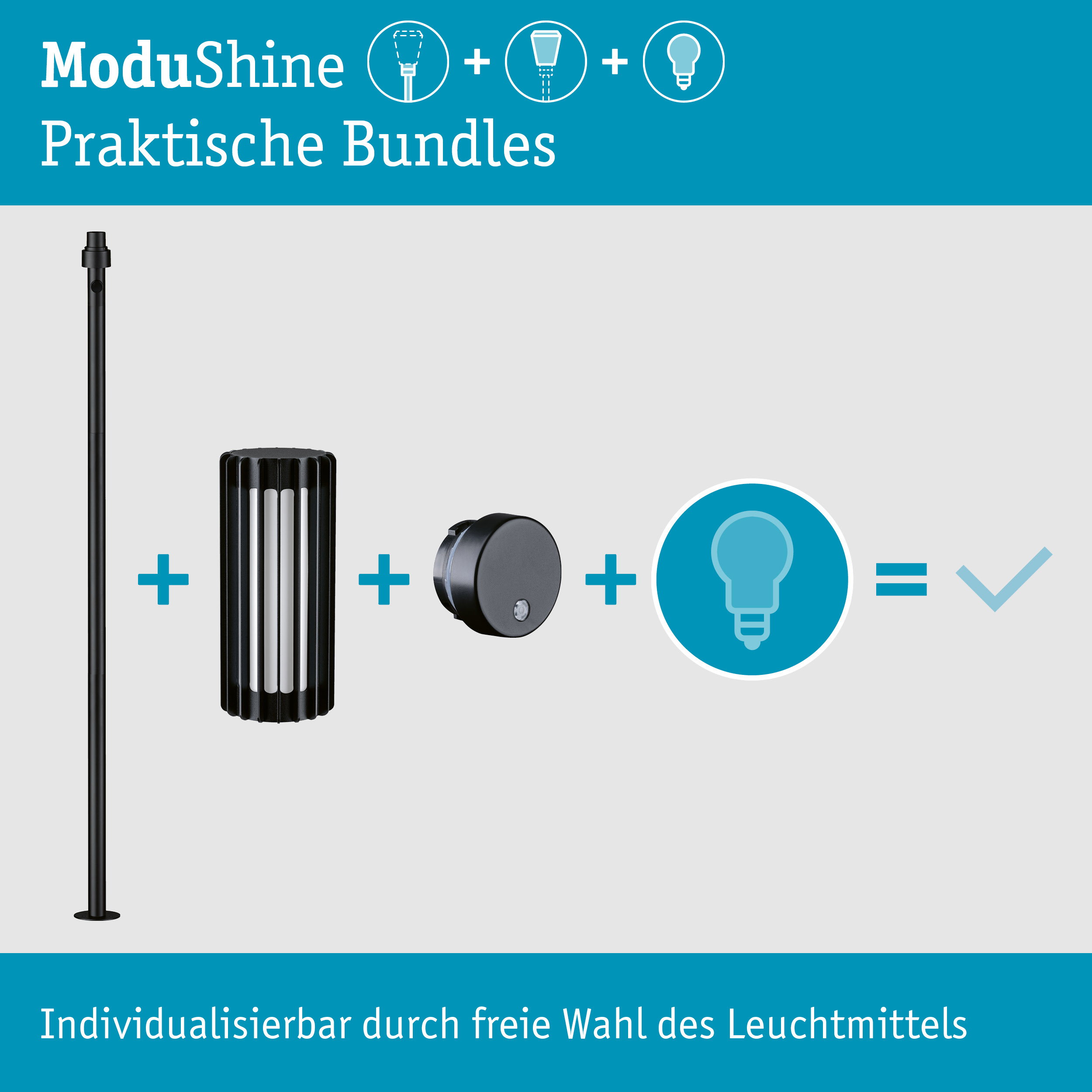 Set ModuShine Poller Ferina Hoch mit Sensor Anthrazit