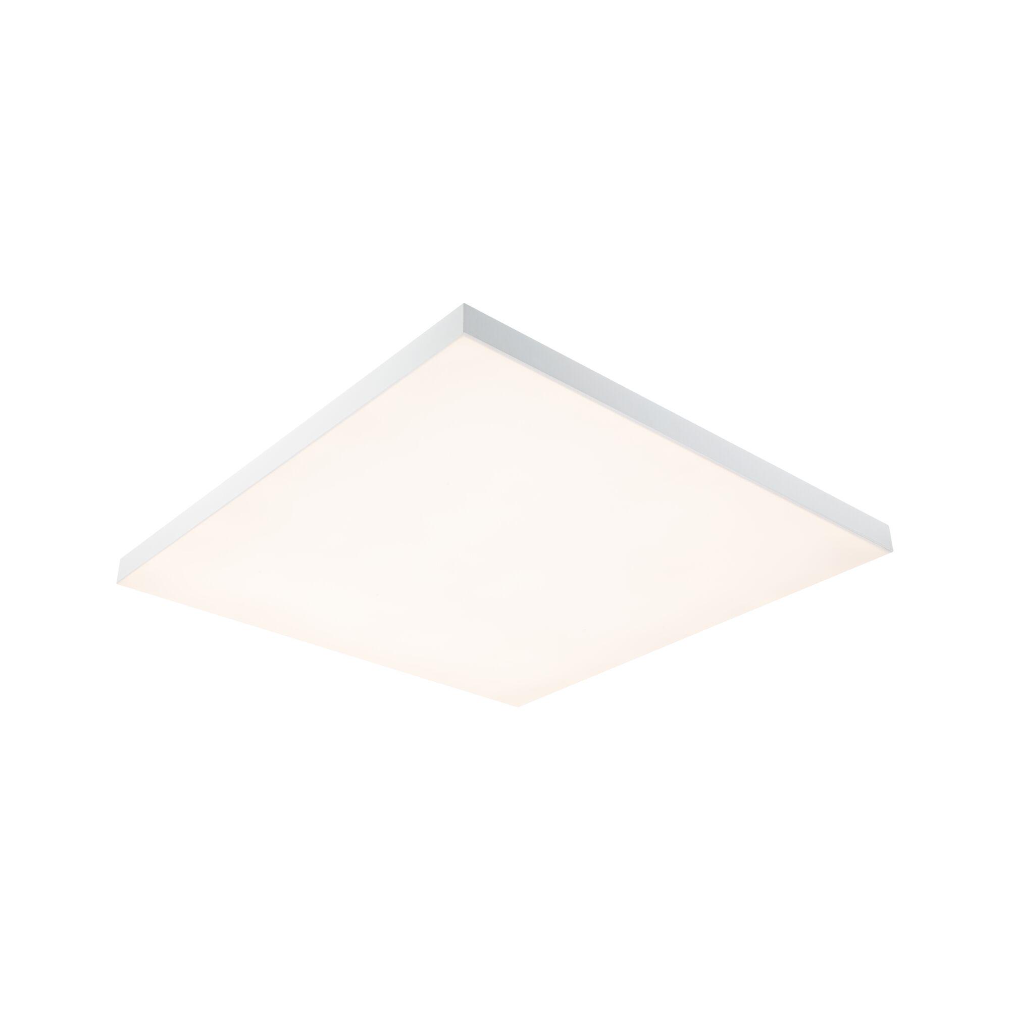 Flache quadratische LED-Deckenleuchte in Weiß mit Aluminiumrahmen für modernes Raumlicht