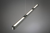 Modern grey aluminium LED pendant light with warm white illumination for living spaces