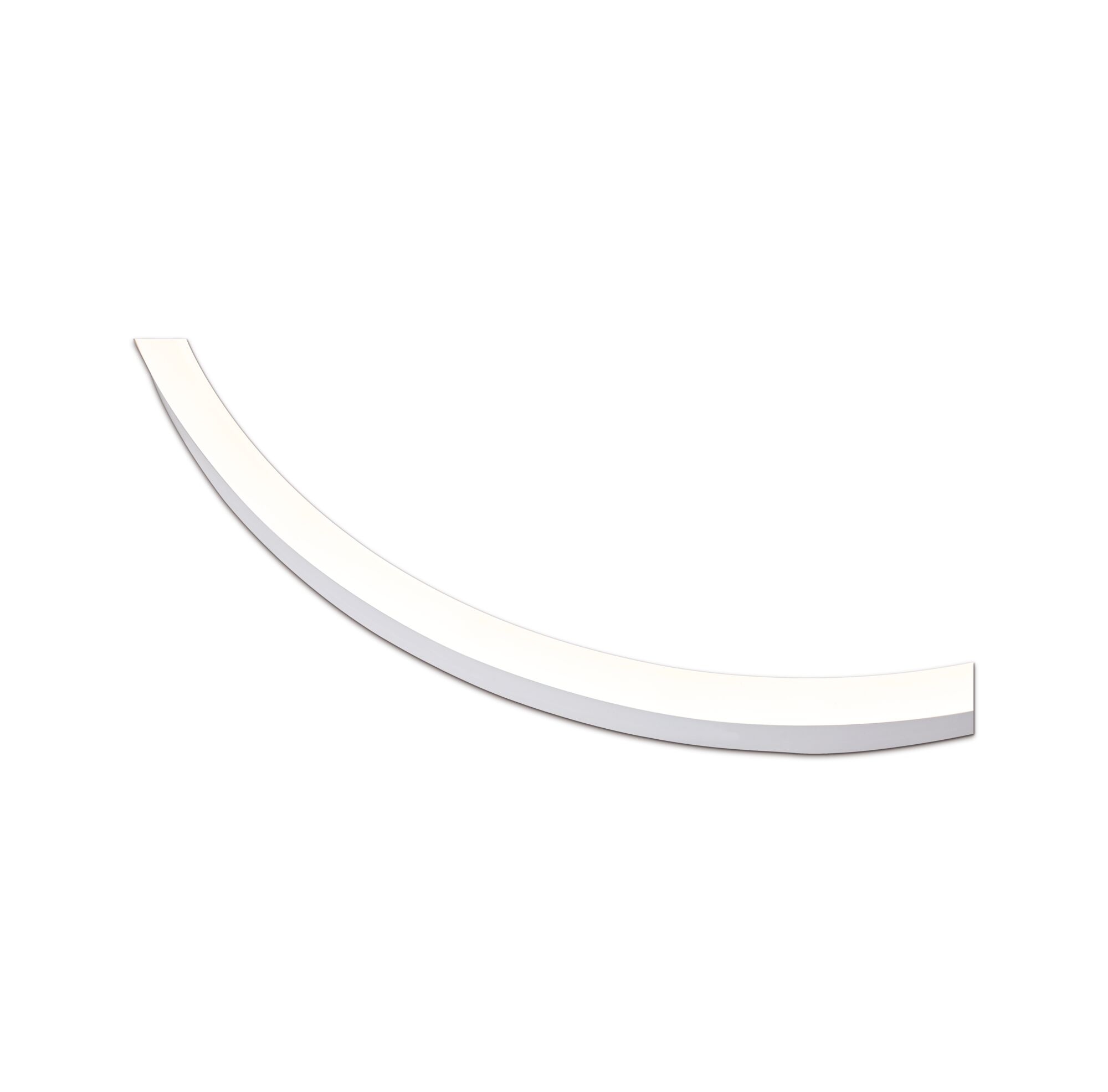 Gebogen witte LED-lichtstrip met aluminium frame voor moderne binnenverlichting