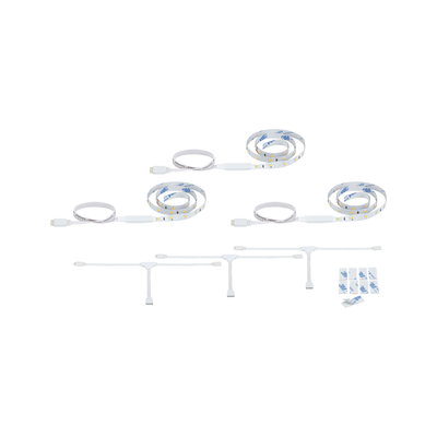 Kit de bandes LED blanches avec connecteurs et adhésifs pour installations d'éclairage flexibles
