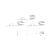 Set aus weißen LED-Lichtbändern mit Steckverbindern und Klebepads für flexible Beleuchtungslösungen