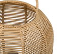 Panier naturel en rotin clair avec poignée tressée, idéal pour le rangement et la décoration