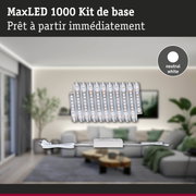 Kit MaxLED 1000 bande LED en blanc neutre avec alimentation et prise pour éclairage intérieur