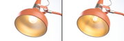 Oranger Metall-Schreibtischlampenschirm mit warmweißem LED-Leuchtmittel für moderne Beleuchtung