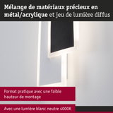 Applique murale moderne en métal et acrylique blanc avec lumière diffuse pour intérieur