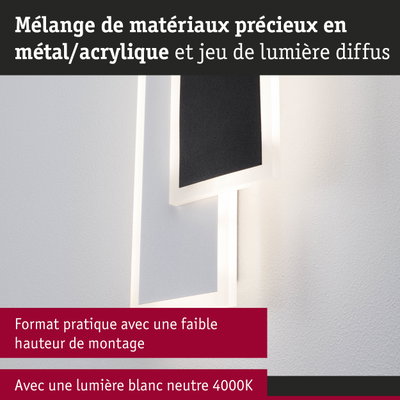 Applique murale moderne en métal et acrylique blanc avec lumière diffuse pour intérieur