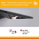 Détecteur de mouvement noir avec angle de détection de 120° et portée de 3 m pour commutation automatique