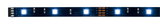 Black LED strip with white diodes for flexible indoor lighting solutions and decoration.