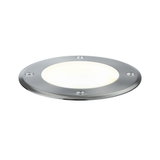 Rundes LED-Einbauleuchte aus gebürstetem Edelstahl mit weißem Licht für Außenbereiche