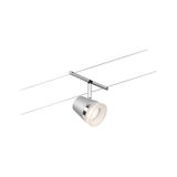 Moderner LED-Seilstrahler in Silber mit weißem Licht für flexible Raumbeleuchtung