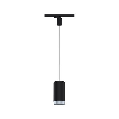Schwarze Pendelleuchte aus Metall mit silbernem Rand, minimalistisches Design für moderne Innenräume