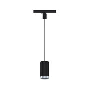Schwarze LED-Pendelleuchte aus Metall mit silbernem Reflektor für moderne Innenbeleuchtung