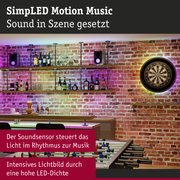 Bar mit Backsteinwand, LED-Beleuchtung und Dart-Scheibe, Soundgesteuerte Musiklichttechnik
