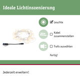 Weiße LED-Lichterkette mit Anschlusskabel für flexible Lichtinszenierung und einfache Erweiterung