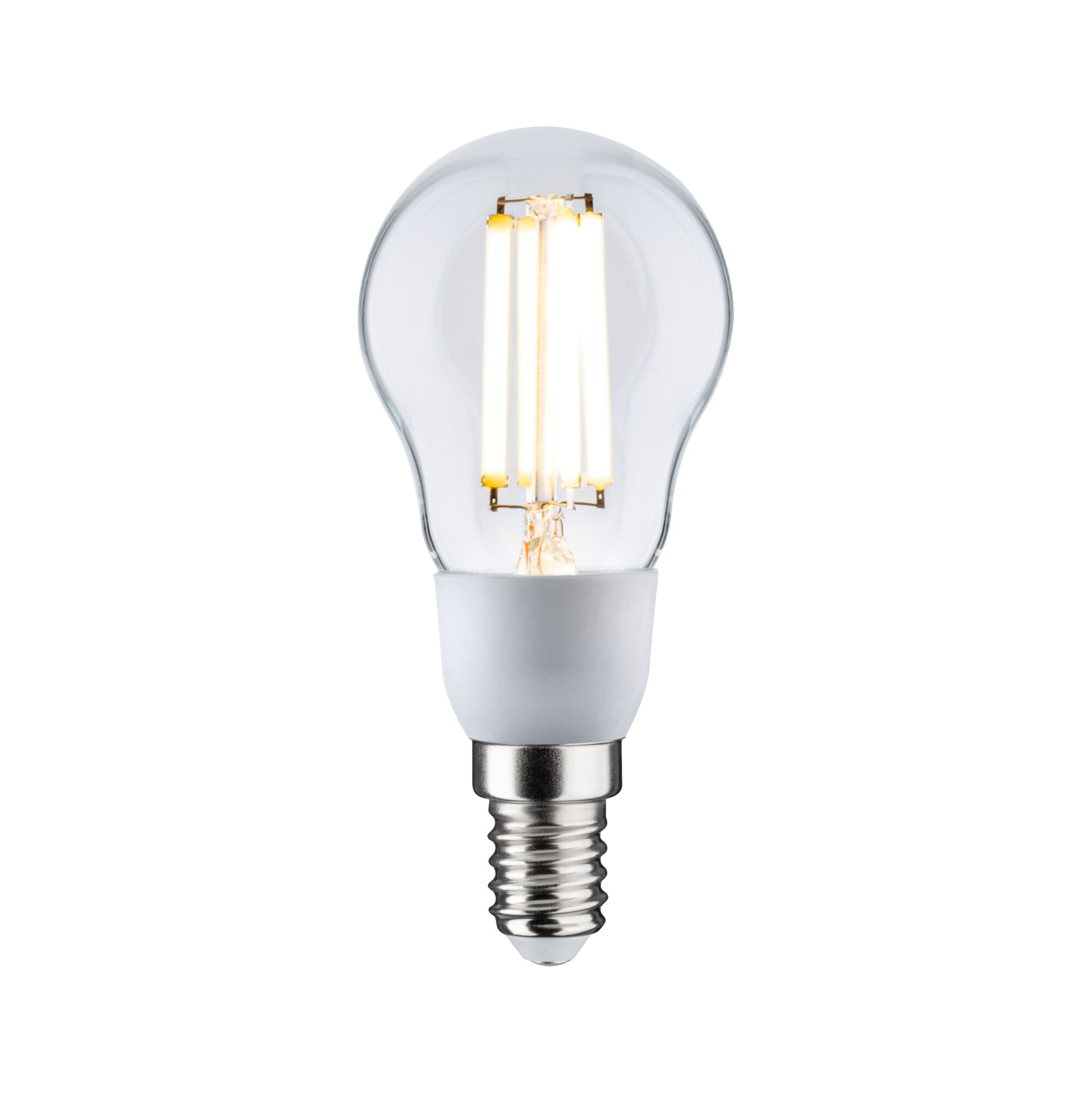 Eco-Line Filament 230 V LED-dråbe E14 Sæt med 1 styk 100mm 525lm 2,5W 3000K Klar Klar glas LED-pære med E14-fatning, energibesparende filamentpære til boligbelysning
