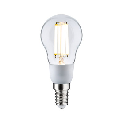Clear glass LED bulb with E14 base, energy-saving filament light for home lighting