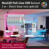 MaxLED Full-Line COB 3 m LED-strip met afstandsbediening voor RGBW-kleuren, 10 mm breed
