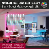 MaxLED Full-Line COB 3 m LED-strip met afstandsbediening voor RGBW-kleuren, 10 mm breed