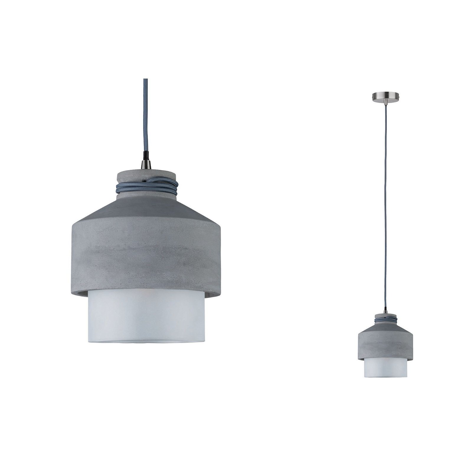 Neordic Hanglamp Helin E27 max. 20W Grijs/Satijn dimbaar Beton/Glas