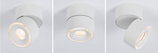 Moderne hvid metal loftspot med varm hvid LED-ring til justerbar belysning