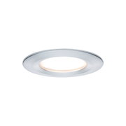 Rundes LED-Einbauleuchte aus gebürstetem Aluminium in Silber mit warmweißem Licht für Wohnräume