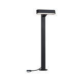 Schwarze LED-Außenleuchte aus Metall mit rechteckigem Leuchtkopf und Kabelanschluss für Gartenbeleuchtung