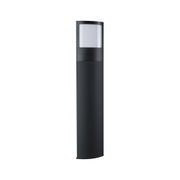 Poteau lumineux extérieur noir moderne avec diffuseur blanc en plastique pour éclairage de jardin