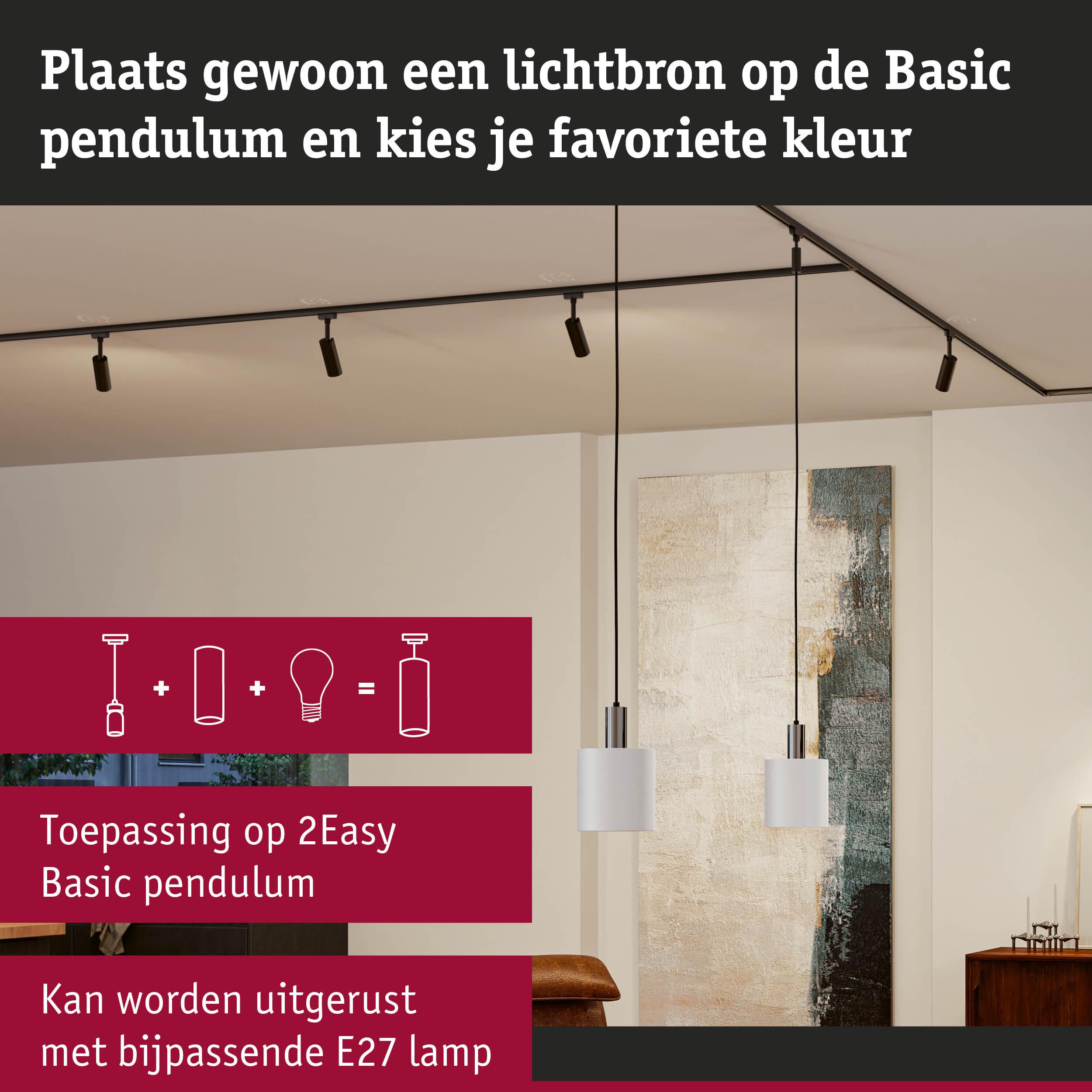 Moderne witte metalen Basic pendel met E27 fitting voor sfeerverlichting in huis