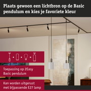 Moderne witte metalen hanglamp met E27 fitting voor flexibele verlichting in huis