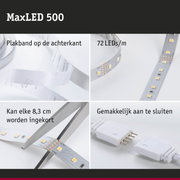 MaxLED 500 LED-strip met 72 LEDs per meter en zelfklevende achterkant in wit voor eenvoudige montage