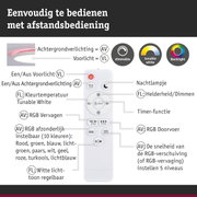 Witte afstandsbediening met knoppen voor dimbare, instelbare witte en RGB-achtergrondverlichting