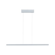 Modern white LED pendant light made of aluminium with slim design for living spaces