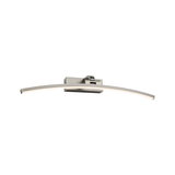Curved LED wall light in brushed silver aluminum for modern indoor lighting solutions