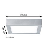 Quadratisches LED-Panel aus silbernem Aluminium, 225x225 mm, flaches Design für moderne Beleuchtung